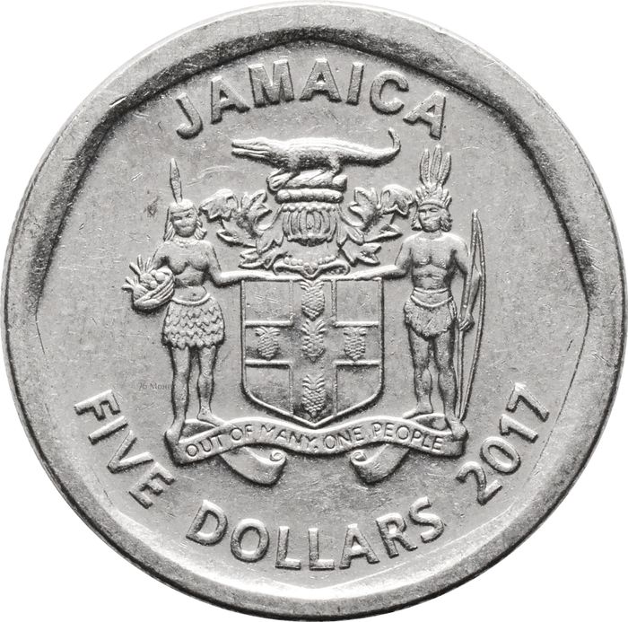 5 долларов 2017 Ямайка