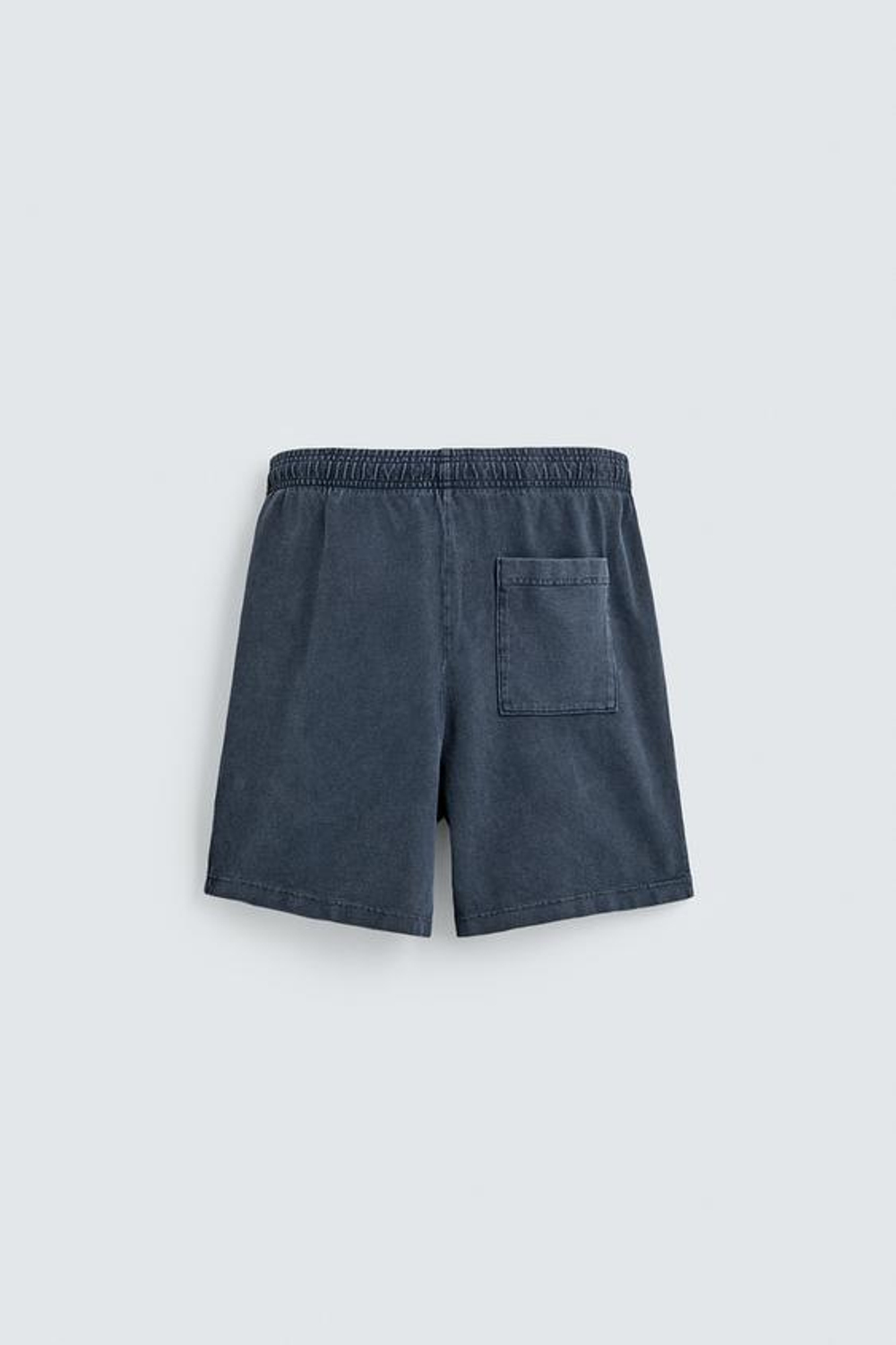 ZARA ШОРТЫ С ВАФЕЛЬНОЙ ФАКТУРОЙ И ЭФФЕКТОМ ПОТЕРТОСТИ, СИНИЙ