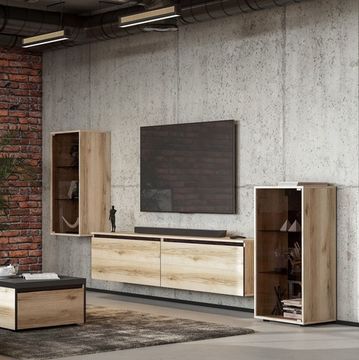 Тумба со стеклом БЕРГЕН серия 2