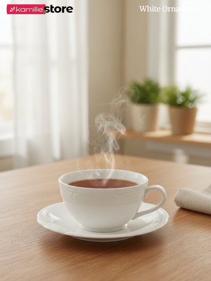 Чайный набор 250 мл. 12 предметов, фарфор, "White Ornaments"