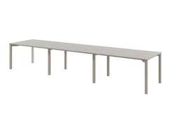 Стол переговоров 4200х1000х750 на 14 человек D-103 Бетон Чефалу светлый/Кашемир серый