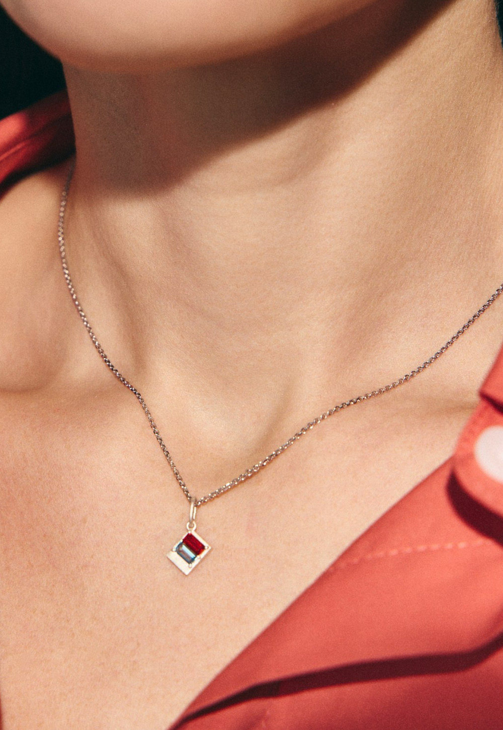 Подвес из серебра "Закат на море"