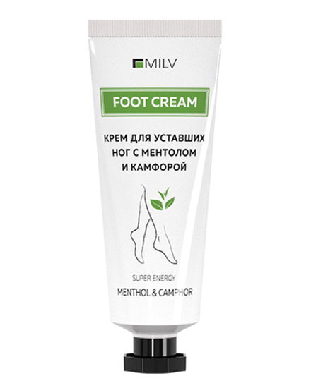 Крем для уставших ног с ментолом и камфорой. 70 мл Milv