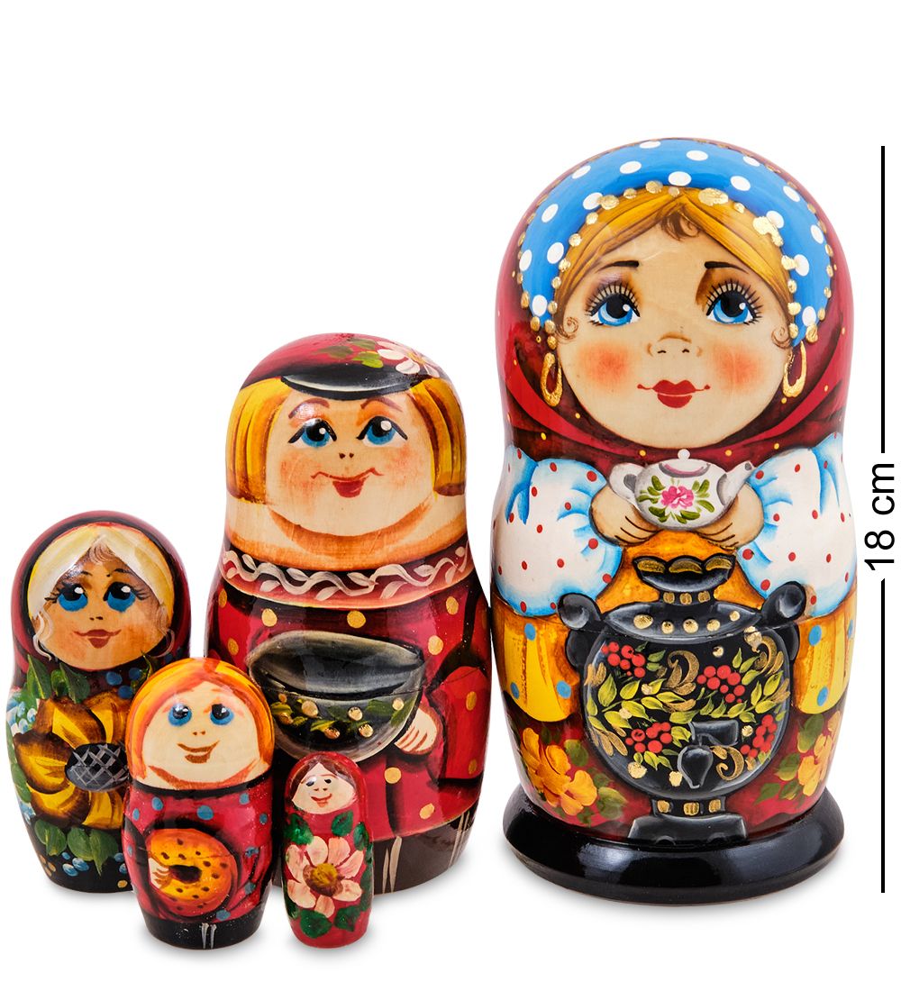 Народные промыслы МР-24/ 35-D Матрешка 5м «Анастасия с самоваром»
