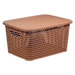 Ящик РОТАНГ с крышкой 13 л 370х190мм Бежевый ротанг 0,19х0,28х0,37м (комплект 6 шт)