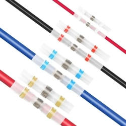 Термоусадка для проводов с припоем и клеевым слоем 100 шт, набор термоусадочных трубок 0.25-6 мм