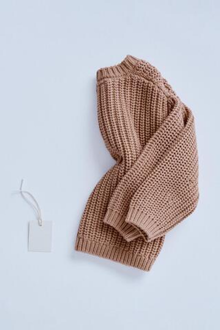 ZARA TIMELESZ - КАРДИГАН КРУПНОЙ ВЯЗКИ, ТЕРРАКОТОВЫЙ