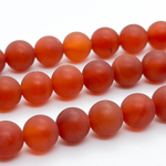 Сердолик матовый, диаметр 10,2-10,4 мм, цена за 18-19 шт (1/2 нити)