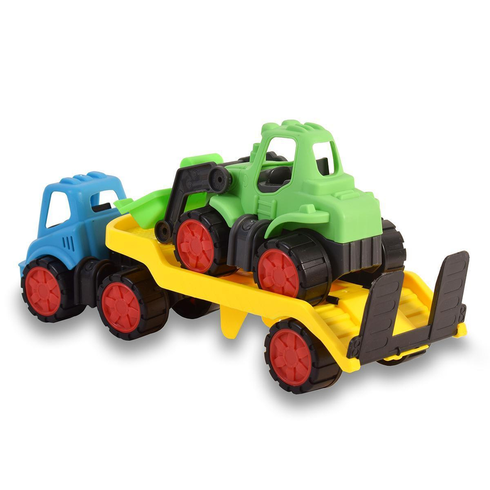 Пластмассовая игрушечная машина Toy Bibib "Эвакуатор с трактором" (35*12*19 см), сетка