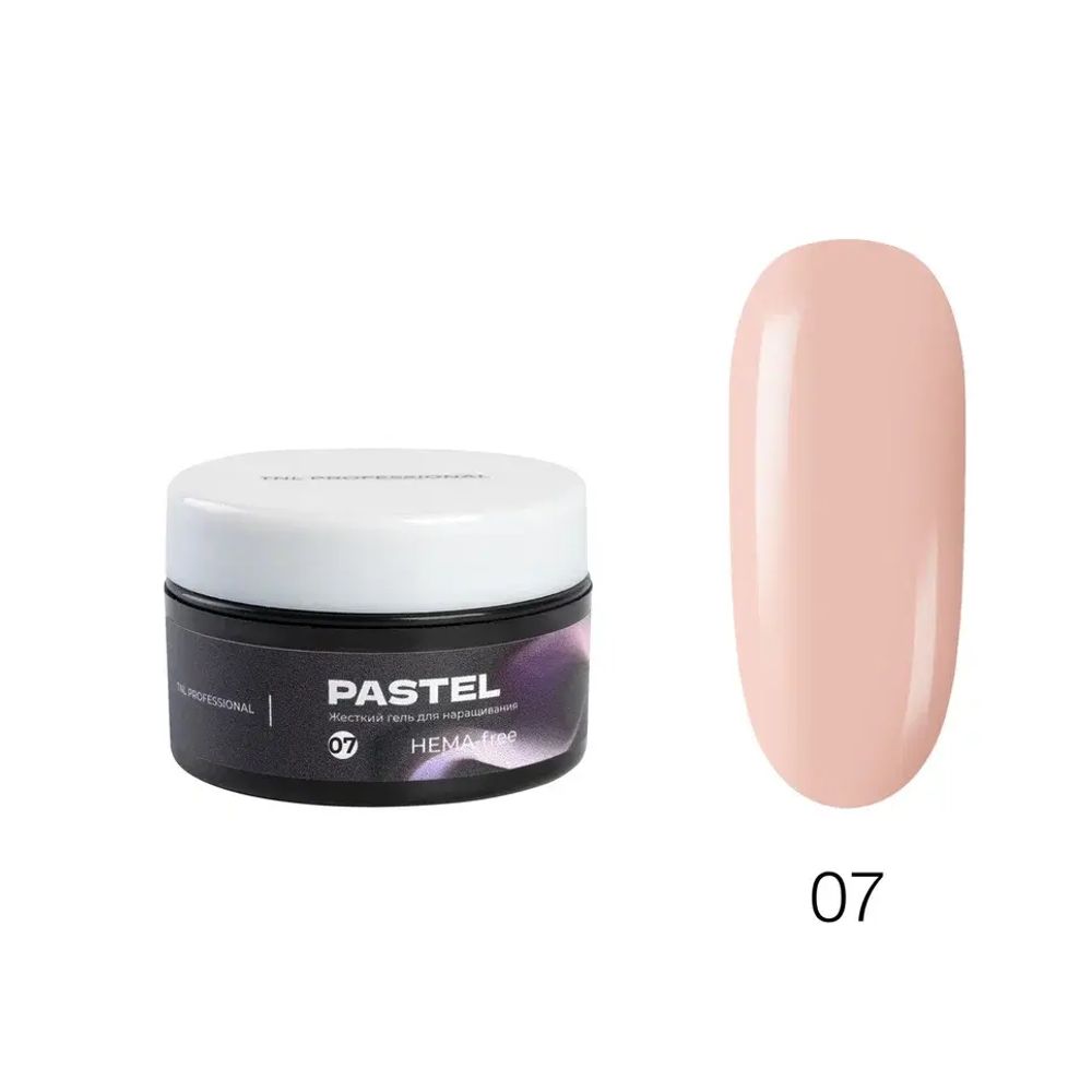 TNL Гель для наращивания Pastel жесткий, HEMA-Free №07, 18 мл