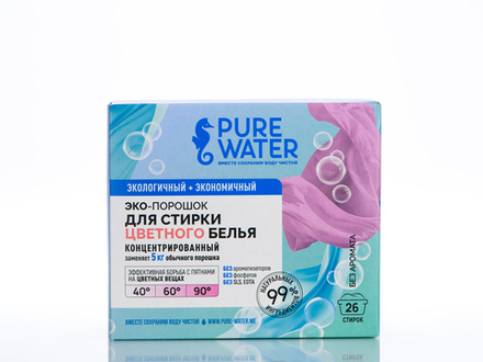 Стиральный порошок концентрат для цветного белья, Pure Water, 800 гр