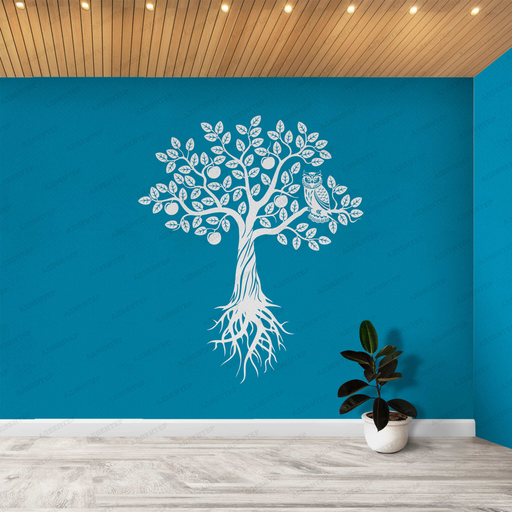 Фотообои Точка роста, голубой фон, белое дерево 146