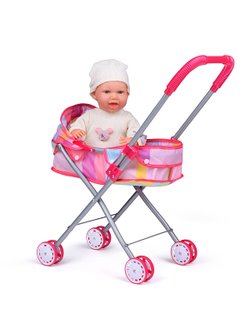 Коляска для кукол металлическая с капюшоном (Y918-5)