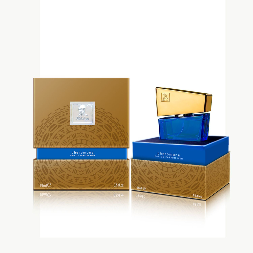 HOT Shiatsu Darkblue - Духи с феромонами, мужские, 15 мл