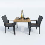 Стол обеденный Ideal Patio МИРРА алюминий, поливуд 80х80 см (4 ножки)