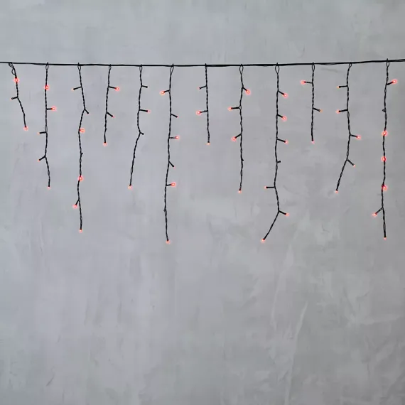 Светодиодная бахрома 4,9*0,5 м., 240 красных LED ламп, черный провод ПВХ, Beauty Led (PIL240-11-2R)