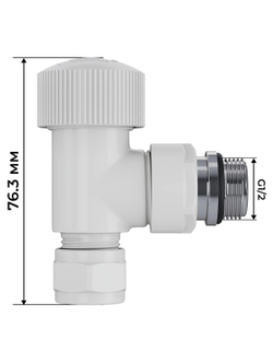 Набор термостатический угловой Royal Thermo Design Pro 15мм М30х1,5 (Белый)