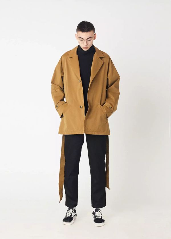 Плащ Мужской Короткий Песочный - фото 4