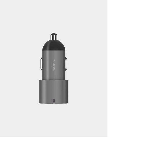 Автомобильное зарядное устройство Energea AluDrive D60, USB-C + USB-С 66W, Темно-серый | Gunmetal