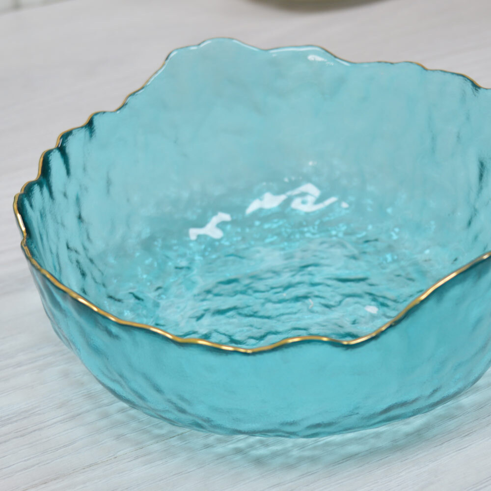 Миска 17,7см, зеленая с золотой каймой, NNSW10