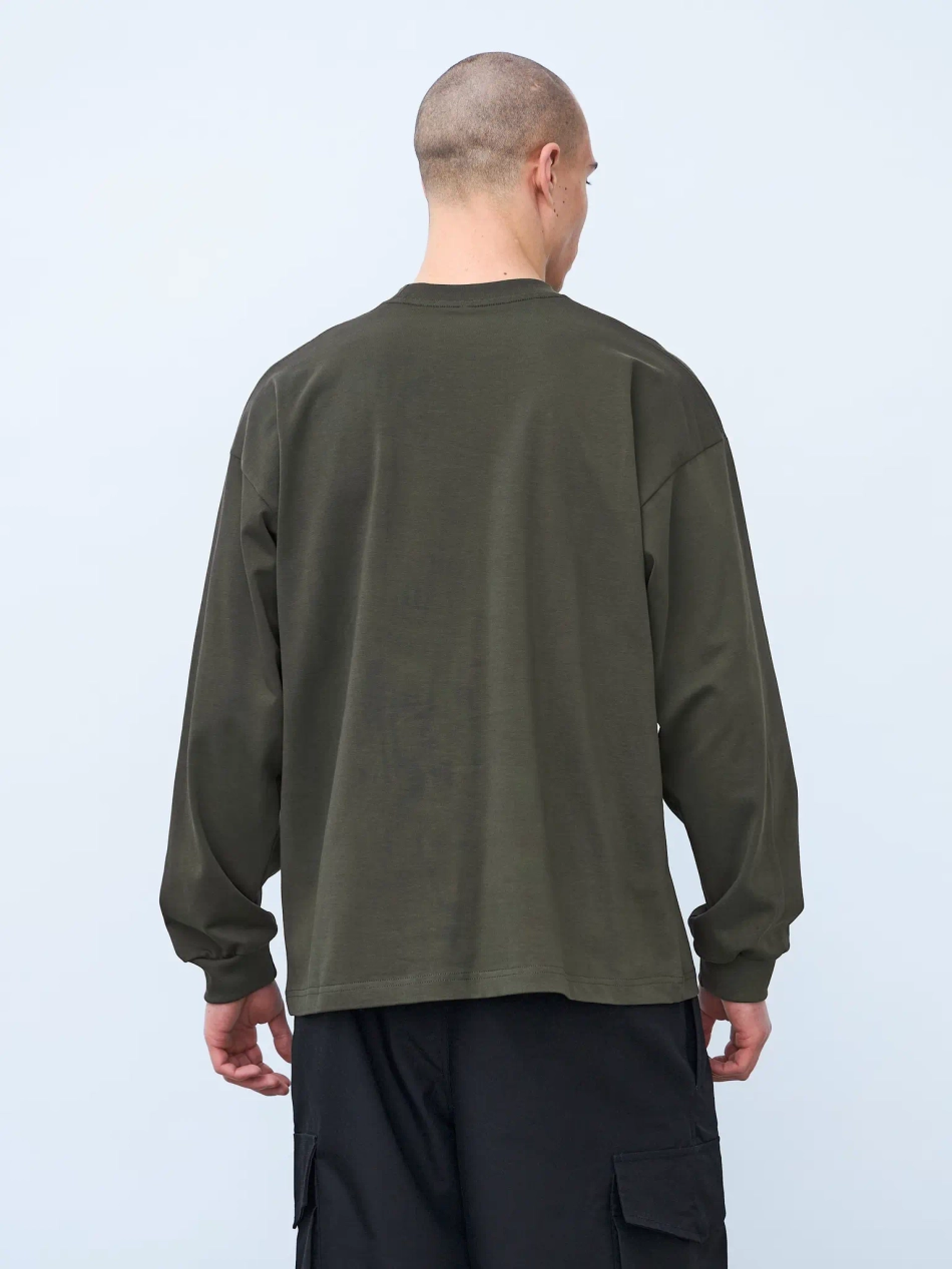 Лонгслив оверсайз (хаки) 230 г