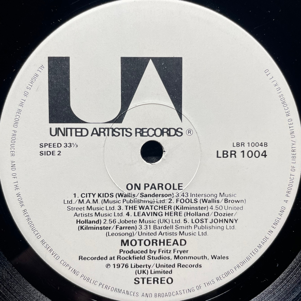 Motorhead ‎– On Parole (Англия)