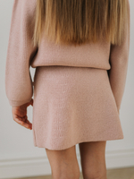 Юбка вязаная с бантиками, Пудровый