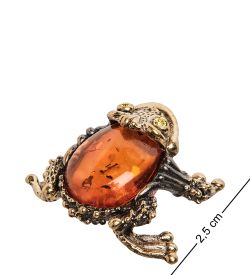 Народные промыслы AM- 437 Фигурка «Камышовая жаба» (латунь, янтарь)