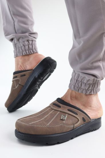 500 | "Ivan" | Коричневые мужские медицинские сабо с закрытым носом