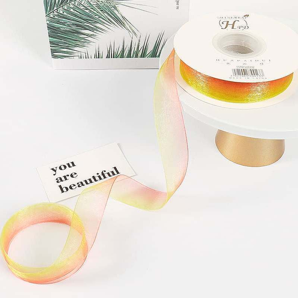 Лента ОРГАНЗА с переливом 2,5см*30ярд