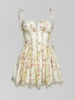 Платье мини YIYI STORY 5318 корсетное на крючках спереди с шортиками в комплекте