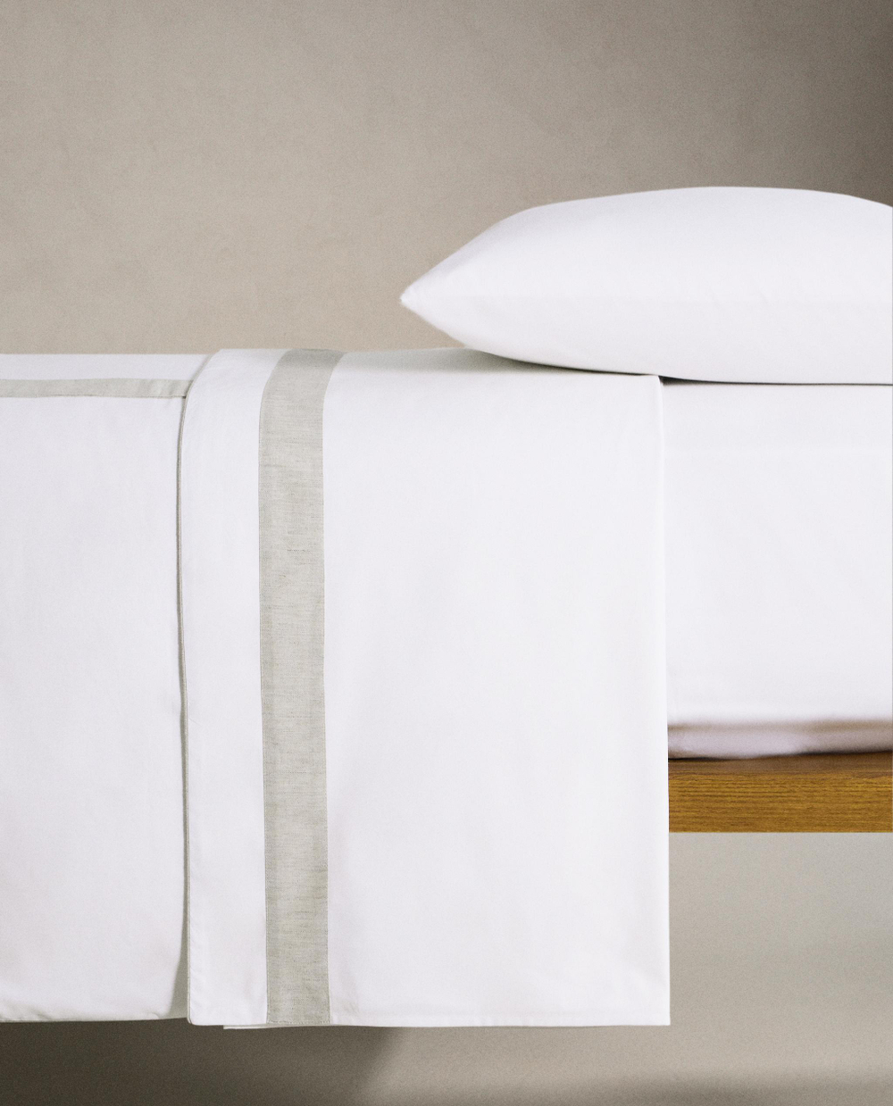 Пододеяльник Zara Home, хлопок 95%, лён 6%, однотонный, 9136/088