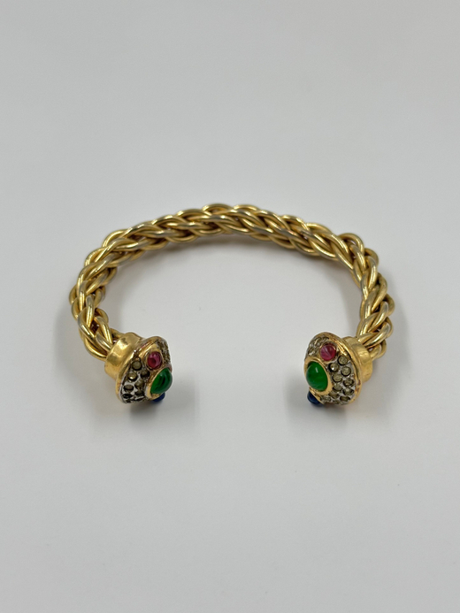 Браслет кафф с разноцветными вставками