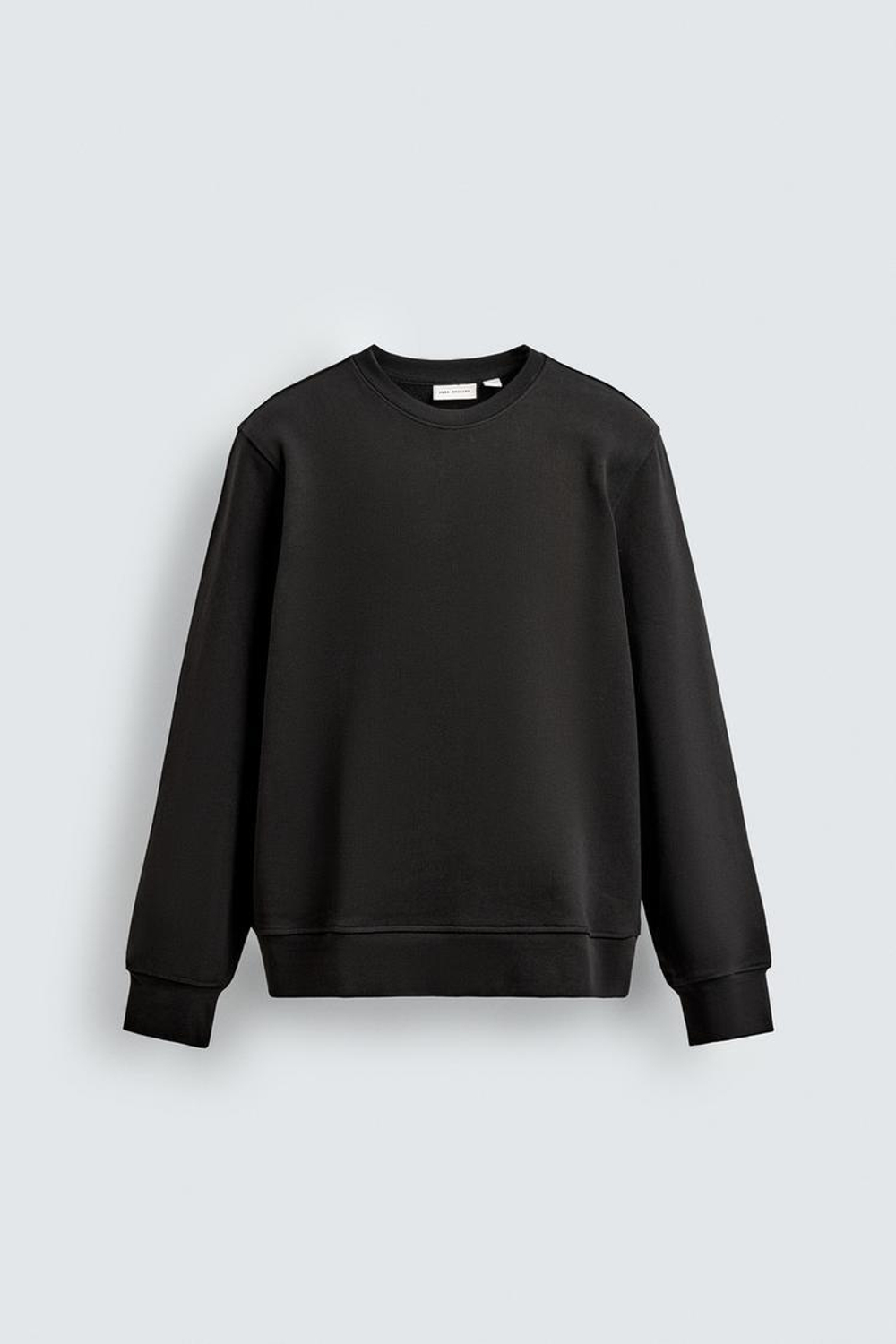 ZARA ТОЛСТОВКА ИЗ ПЛОТНОЙ ТКАНИ С КРУГЛЫМ ВЫРЕЗОМ, ЧЕРНЫЙ