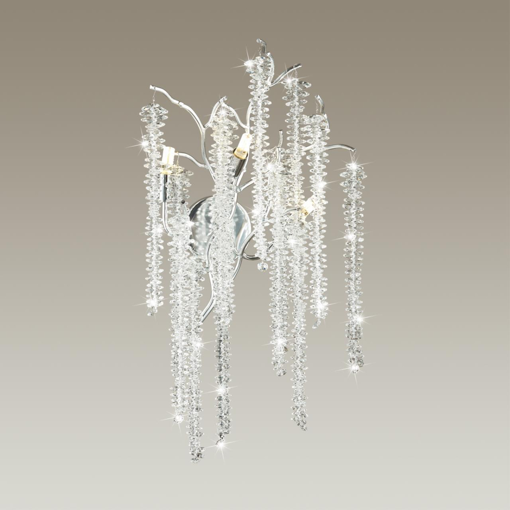 5004/3W HALL ODL23 637 серебристый/прозрачный металл/хрусталь Бра G9 3*40W BANCHE