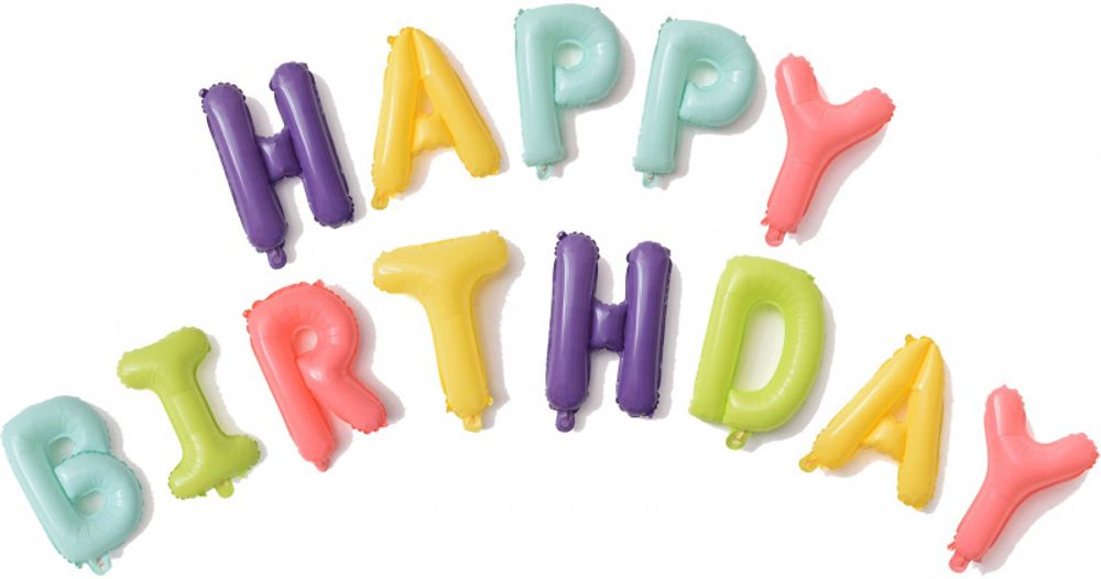 Растяжка "Happy Birthday" Разноцветная