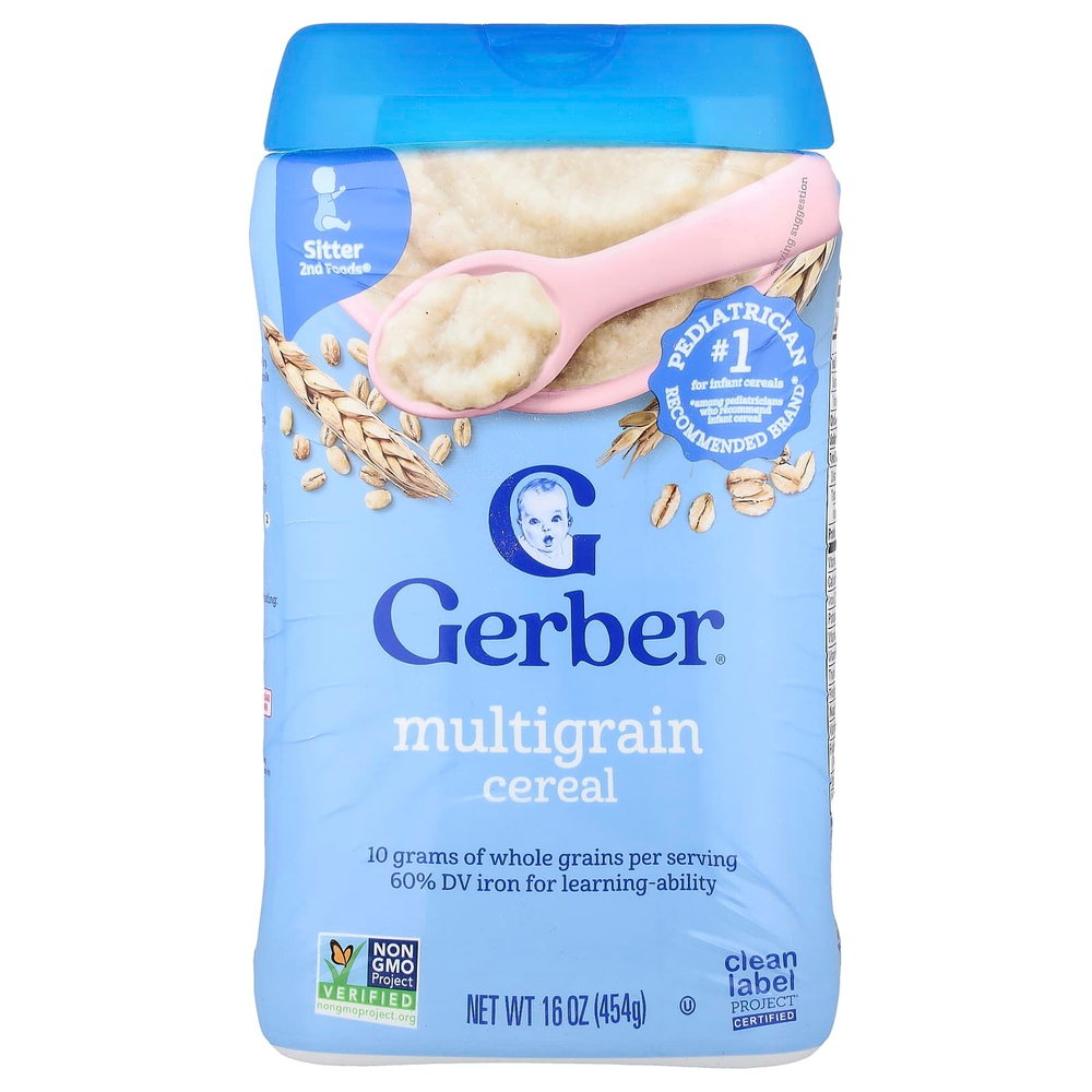 Gerber, Мультизлаковая каша, 2nd Foods, 454 г (16 унций)