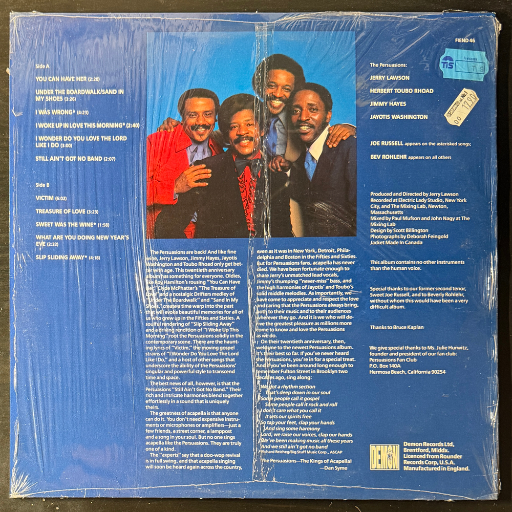 The Persuasions ‎– No Frills (Англия 1984г.) Т