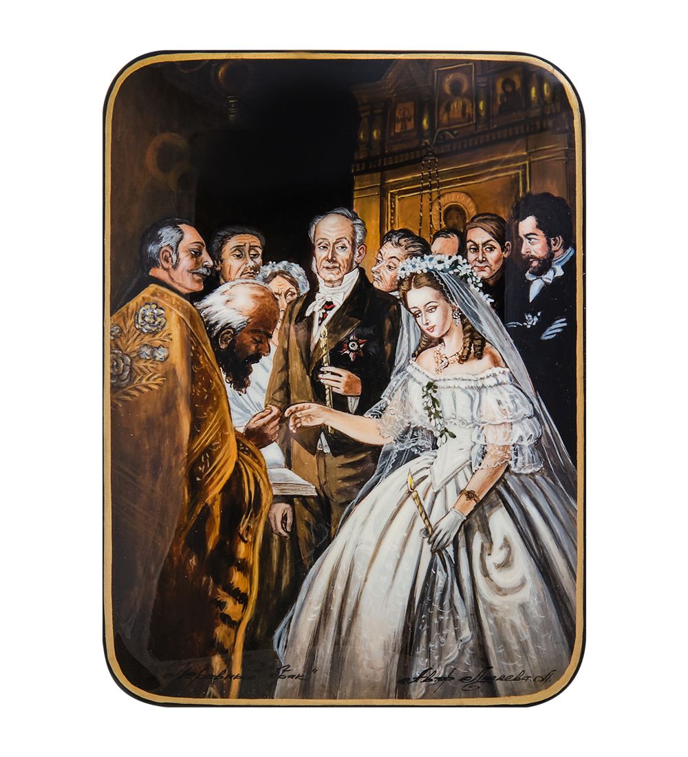 Народные промыслы ШК-55/196 Шкатулка «Неравный брак» исп. Лидяева Л.