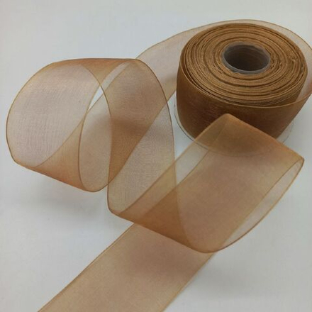 Лента органза 38мм цв.БЕЖЕВЫЙ