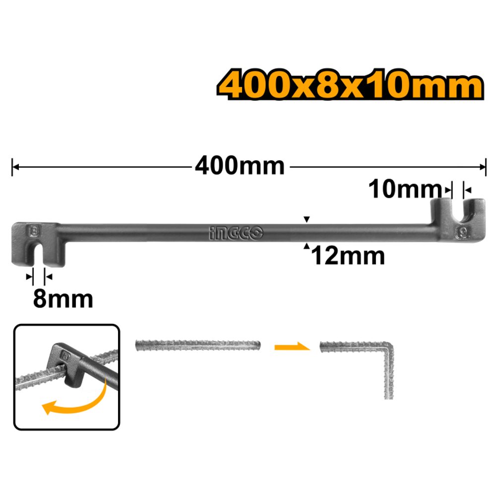 Струбцина для гибки арматуры 400 мм INGCO HBB08101