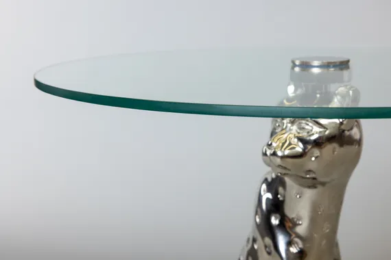 Кофейный стол "Леопард" серебро