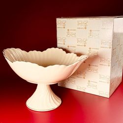 Lenardi 305-131 Овальная фруктовница 33х25х20см на ножке ЖОЗЕ в под.уп.(х4)Фарфор