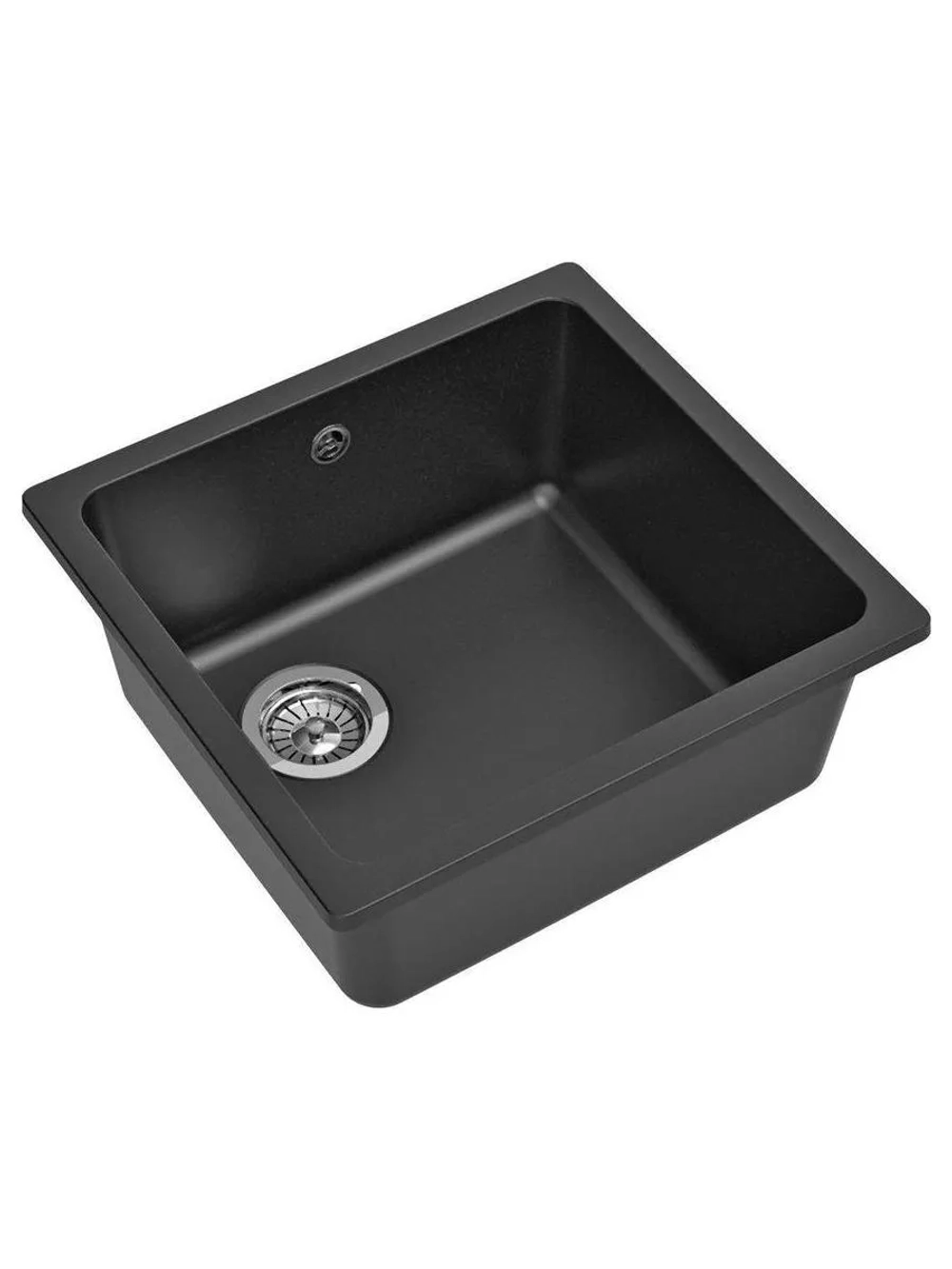 RIVELATO Мойка BERKANA 45 1-чаш 485*455, монтаж: универсальный, материал: кварц, цвет: антрацит