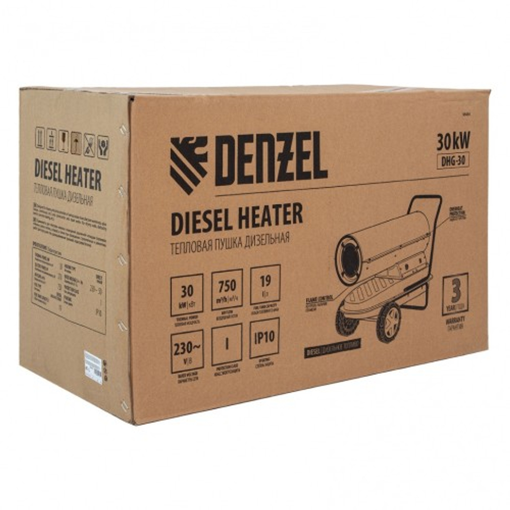 Тепловая пушка на дизтопливе прямого нагрева Denzel DHG-30 L DHG-30  96484
