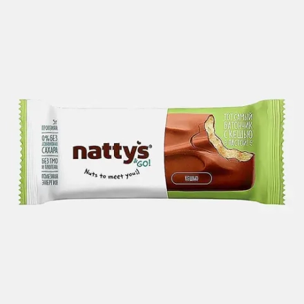 Батончик с пастой из кешью в молочном шоколаде Nattys & Go Cashew 45г