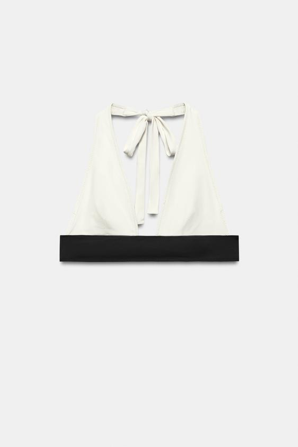 ZARA КОМБИНИРОВАННЫЙ ТОП БИКИНИ, ЭКРЮ