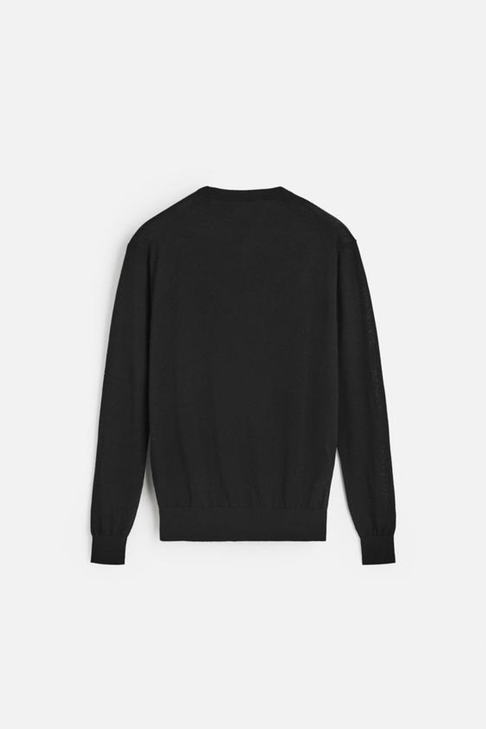 ZARA СВИТЕР ИЗ ЛЕГКОЙ ШЕРСТИ И КАШЕМИРА С V-ОБРАЗНЫМ ВЫРЕЗОМ, ЧЕРНЫЙ