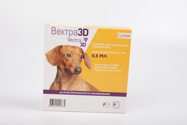 CEVA Вектра 3D Инсектоакарицидные капли для собак весом 1.5 - 4 кг