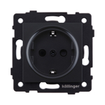 Розетка штепсельная SCHUKO 16A/250 В, черный матовый Kollinger REA-002BM для Aspekt, Eleganz, Reflex